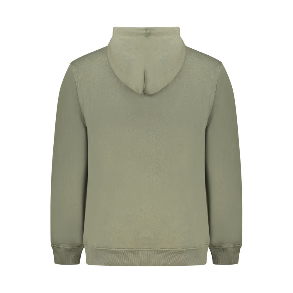 Back view of Tommy Hilfiger Green Cotton Men Sweater with hood.