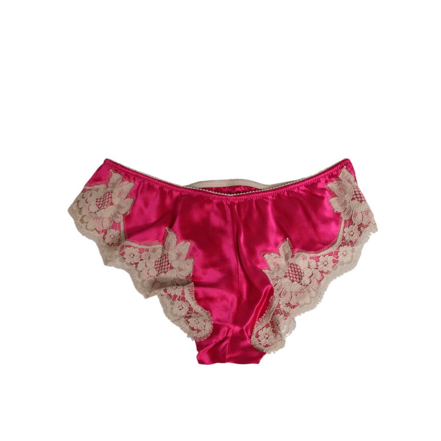 Dolce & Gabbana Pink Silk Satin Lace Trim New Slip Underwear