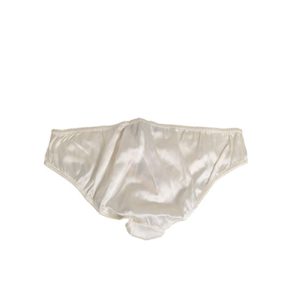 Dolce & Gabbana White Silk Satin Lingerie Panty Underwear