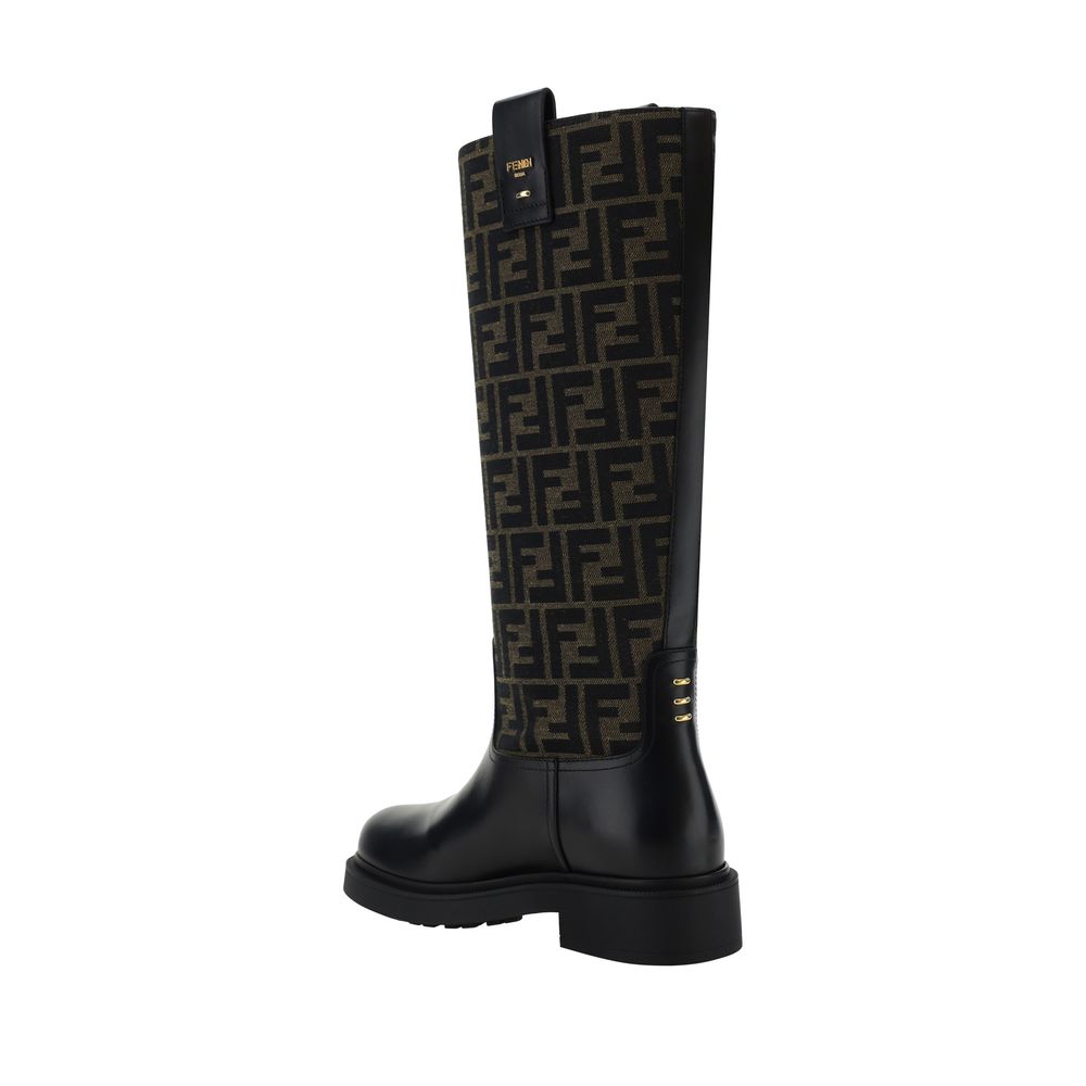 Fendi Brown Rubber Boots