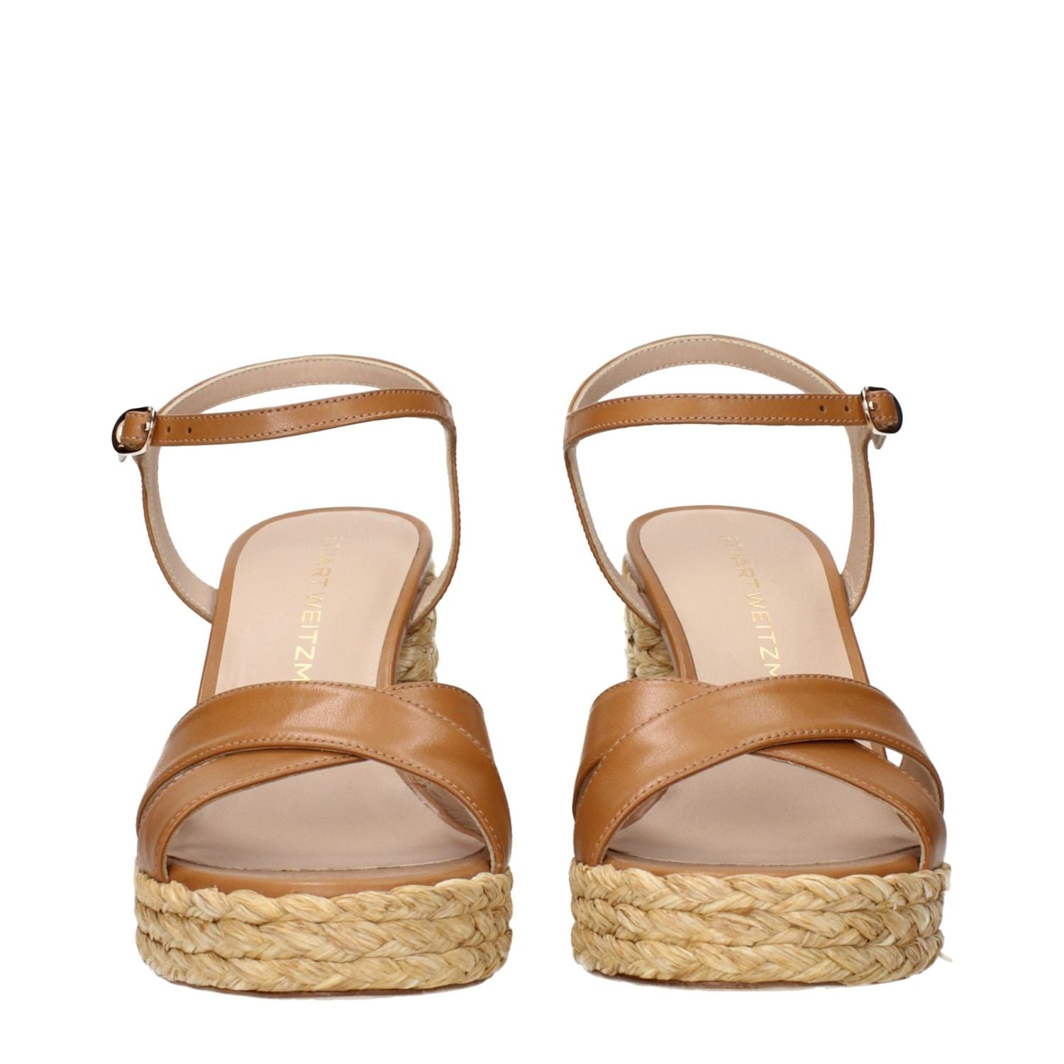 Stuart Weitzman Brown Leather Platform Sandals