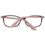 Longines Red Women Glasses Frame in full-rim square style, featuring red plastic frame with demo lenses and branded temples.
