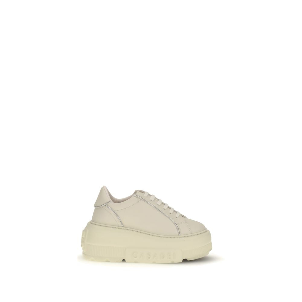 Casadei White Rubber Platform Sneakers