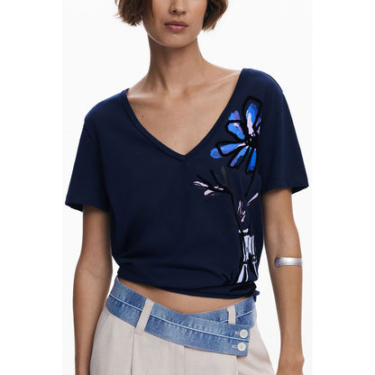 Desigual Blue Cotton Women T-Shirt