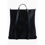 Back view of Desigual Black Polyethylene Women Backpack with sleek design and adjustable straps.