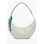 Desigual Beige Polyethylene Women Handbag with removable shoulder handle and contrasting details.