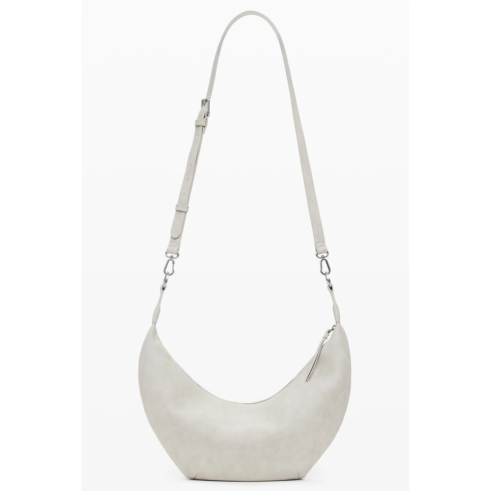 Desigual Beige Polyethylene Women Handbag with adjustable straps and relief print logo, featuring chic design for versatile style.