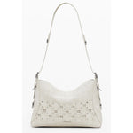 Desigual Beige Polyethylene Women Handbag with removable shoulder handle and chic coin purse, featuring unique contrasting details.