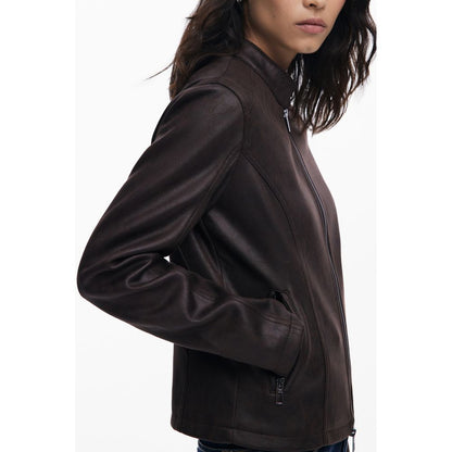 Desigual Brown Polyester Jackets & Coat