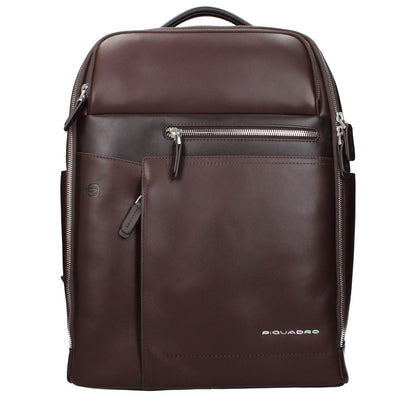 Piquadro Brown Leather Backpack