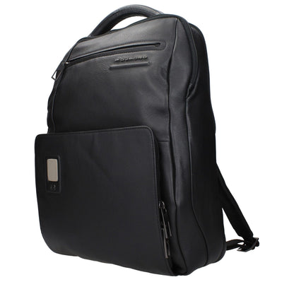 Piquadro Black Leather Backpack
