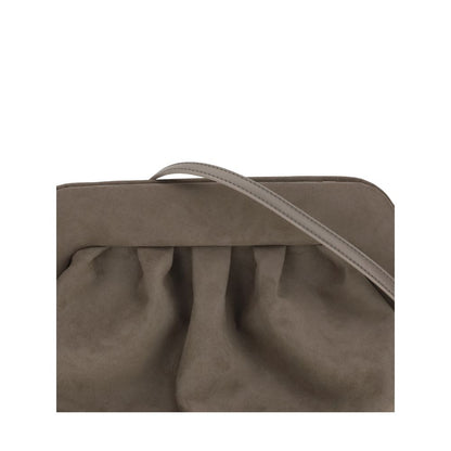 THEMOIRè Brown Other Fibres Clutch Bag with suede material and removable strap