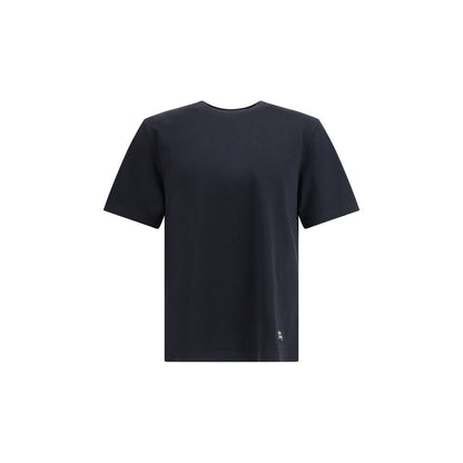 Maison Kitsuné Black Cotton T-Shirt with logo patch and ribbed crew neck, perfect for casual looks, made from soft cotton.