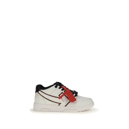 Off-White White Rubber Low Top Sneakers with iconic arrow logo and lace-up front