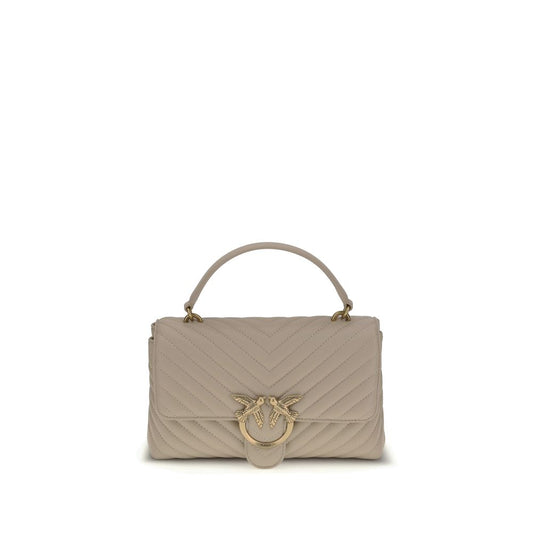 PINKO Love Lady Handbag in quilted calfskin with gold-tone Love Birds logo, magnetic closure, and dual compartments. Dimensions: 27x27x7 cm.