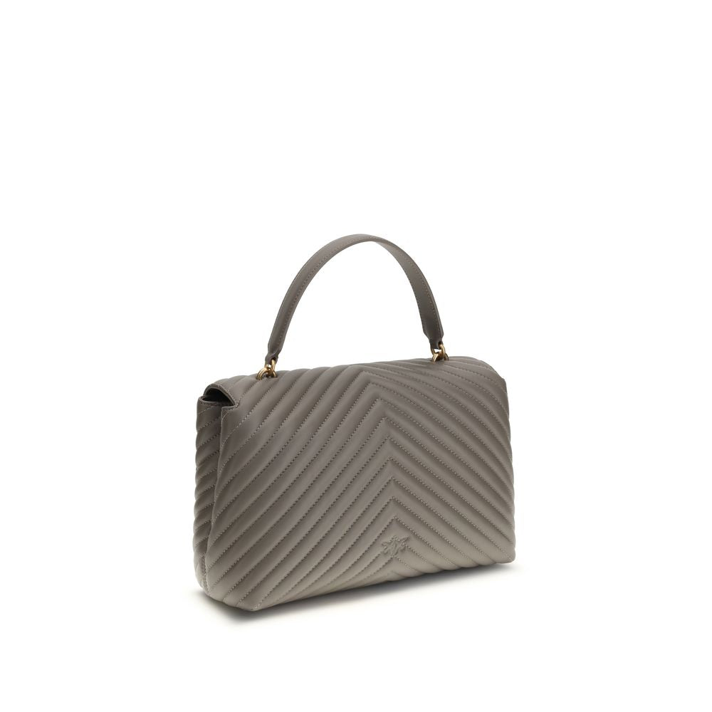 PINKO Gray Calf Leather Bos Taurus Handbag