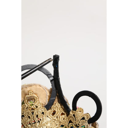 Dolce & Gabbana Gold Brass Crystal Embellished Headpiece Crown Tiara