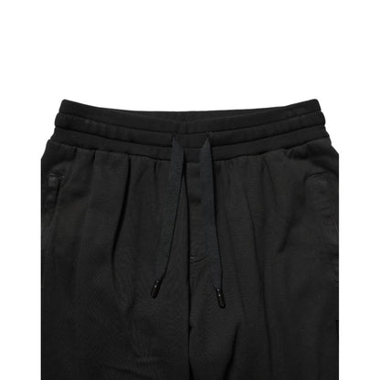 Dolce & Gabbana Black Cotton DG Logo Men Jogger Pants