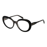 Emilio Pucci Black Women Glasses Frame in acetate with full-rim round style, demo lenses, size 53-18-140, includes branded case.