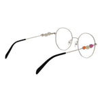 Emilio Pucci Black Women Glasses Frame with round metal full-rim design, demo lenses, size 53-18-140, including a branded case.