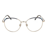 Emilio Pucci Gold Women Glasses Frame in metal full-rim round style with demo lenses, frame color gold, size 55-17-140.