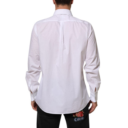 Dolce & Gabbana White Cotton MARTINI Bib Formal Dress Shirt