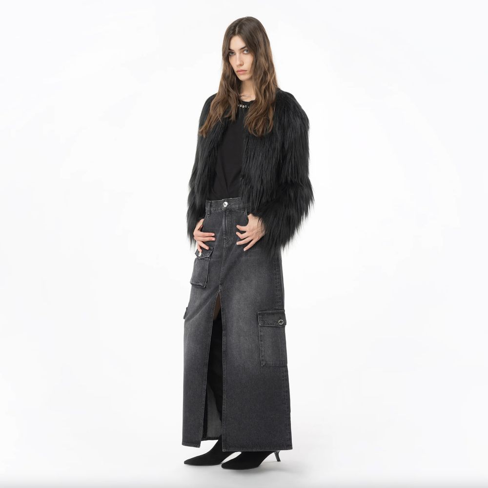 PINKO Black Cotton Skirt