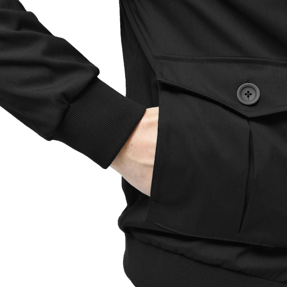 Front view with bag zipped and handles upright.