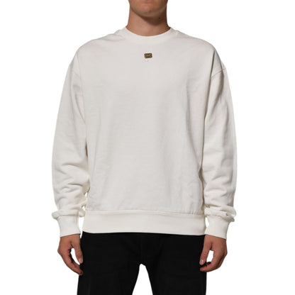 Dolce & Gabbana White DG Logo Crew Neck Sweatshirt Sweater
