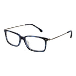 Lozza Blue Men Glasses Frame in full-rim stainless steel with rectangle style. Blue frame and demo lenses. Size 54-15-145. Includes branded case.