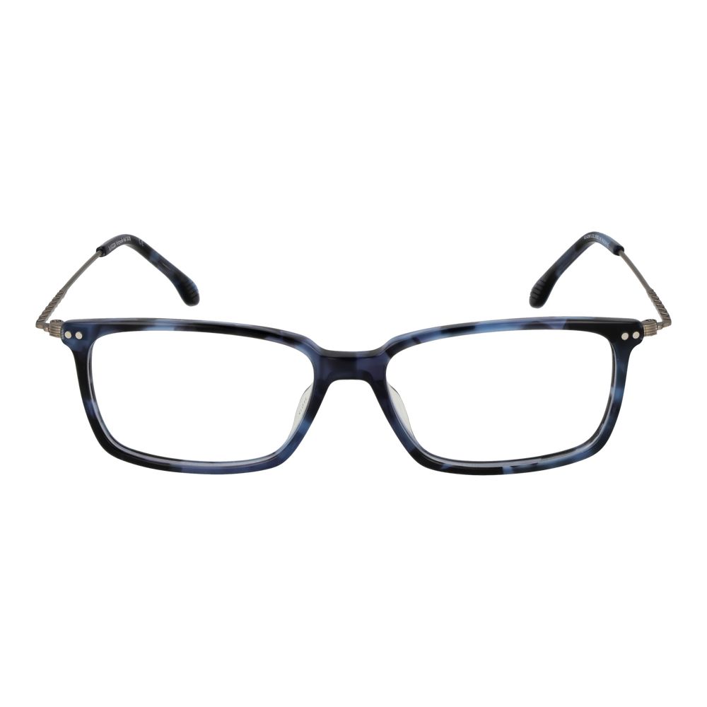Lozza Blue Men Glasses Frame, full-rim rectangle style, stainless steel material with demo lenses, 54-15-145 size, blue color