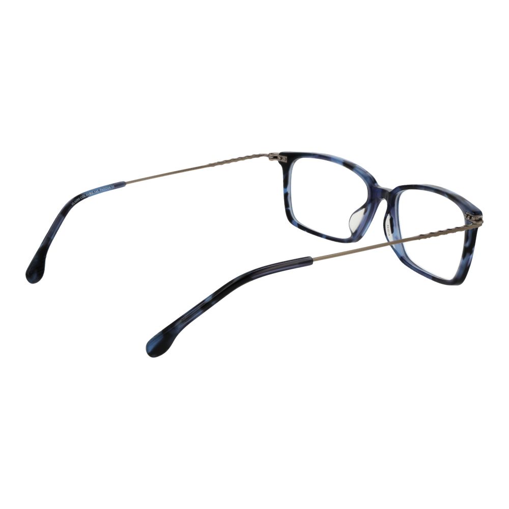 Lozza Blue Men Glasses Frame in full-rim rectangle style with stainless steel material, demo lenses, and blue color.