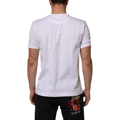Dolce & Gabbana White Goodluck 2021 Cotton Crew Neck T-shirt
