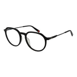 Fila Black Unisex Glasses Frame with full-rim stainless steel and demo lenses, size 51-18-140.