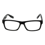 Fila Black Men Glasses Frame with full-rim black cellulose acetate design, rectangular style, and spring hinges. Size 52-15-145.