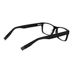 Fila Black Men Glasses Frame in full-rim cellulose acetate, rectangular style with spring hinges, includes branded case, size 52-15-145.