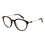 Fila Brown Unisex Glasses Frame with full-rim metal and plastic, panto style, 50-20-145 size, demo lenses included, no spring hinge.