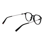 Fila Black Unisex Glasses Frame with metal full-rim design and demo lenses, size 50-20-145, panto style, in black.