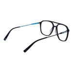 Fila Blue Men Glasses Frame in full-rim aviator style, metal and plastic material, demo lenses, 54-18-145 dimensions.