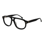 Lozza Black Men Glasses Frame with full-rim cellulose acetate, size 55-18-145, featuring aviator style, demo lenses, and branded case.