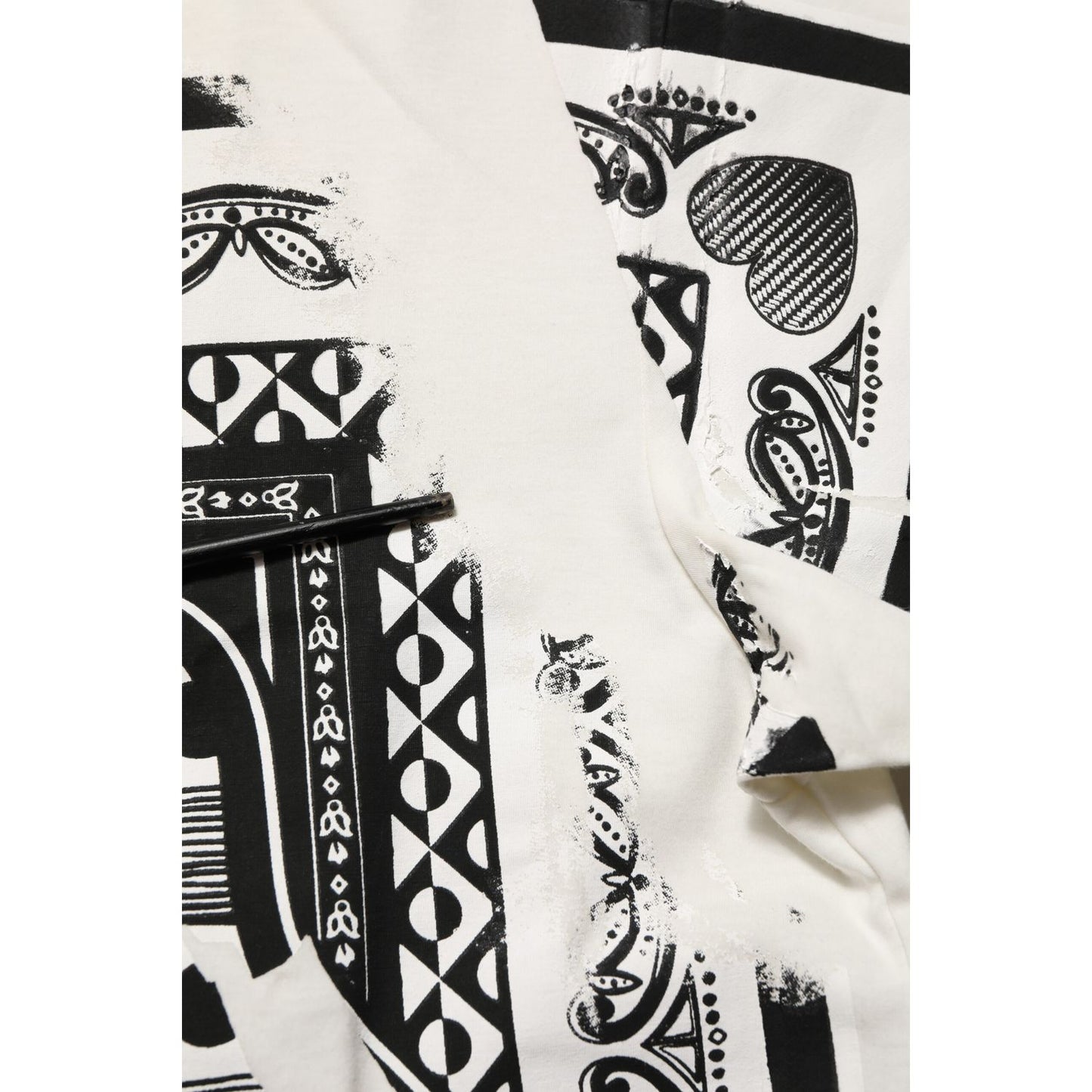 Dolce & Gabbana White Cotton Logo Bandana Print Men T-shirt