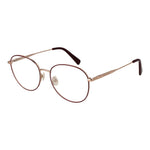Longchamp Red Women Glasses Frame in metal full-rim panto style with demo lenses. Size 54-17-140, spring hinge for comfort.