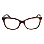 Longchamp Brown Women Glasses Frame, acetate full-rim cat eye style with demo lenses, 54-17-140 size, includes branded case.