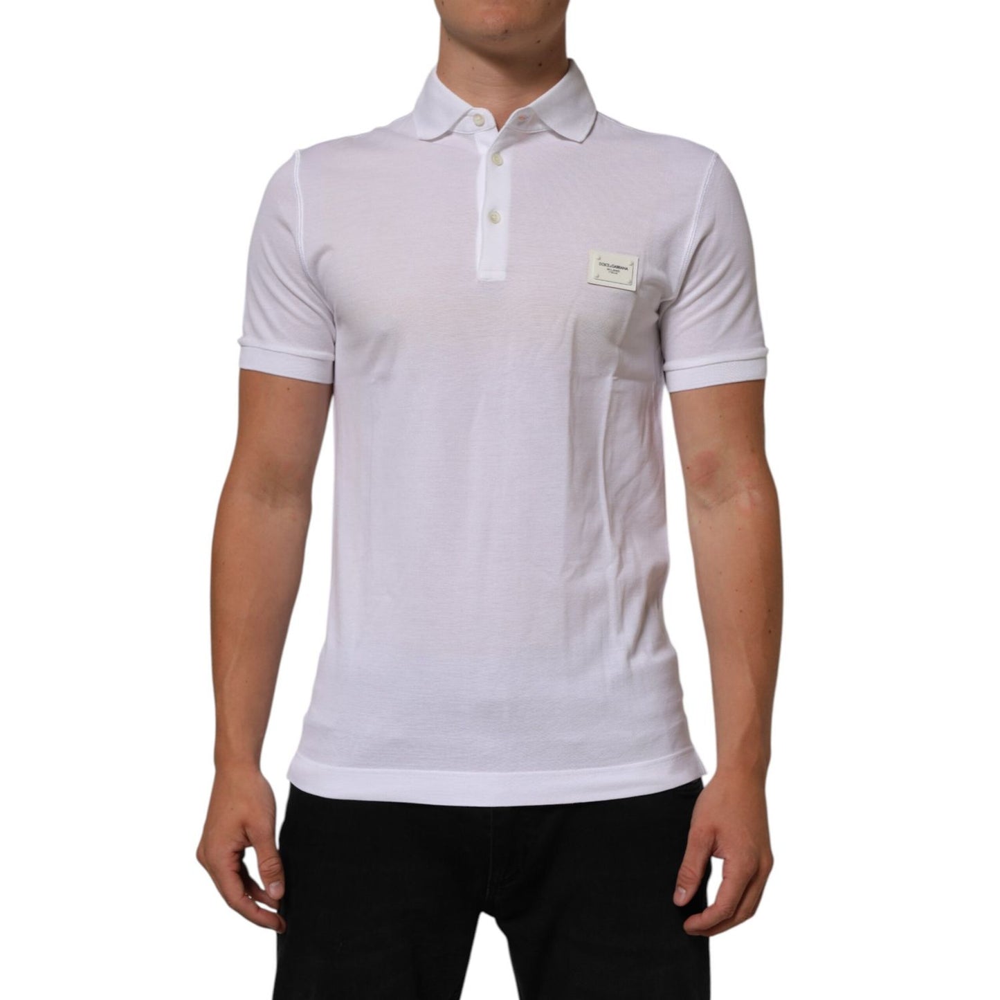 Dolce & Gabbana White Collared Short Sleeves Polo Men T-shirt