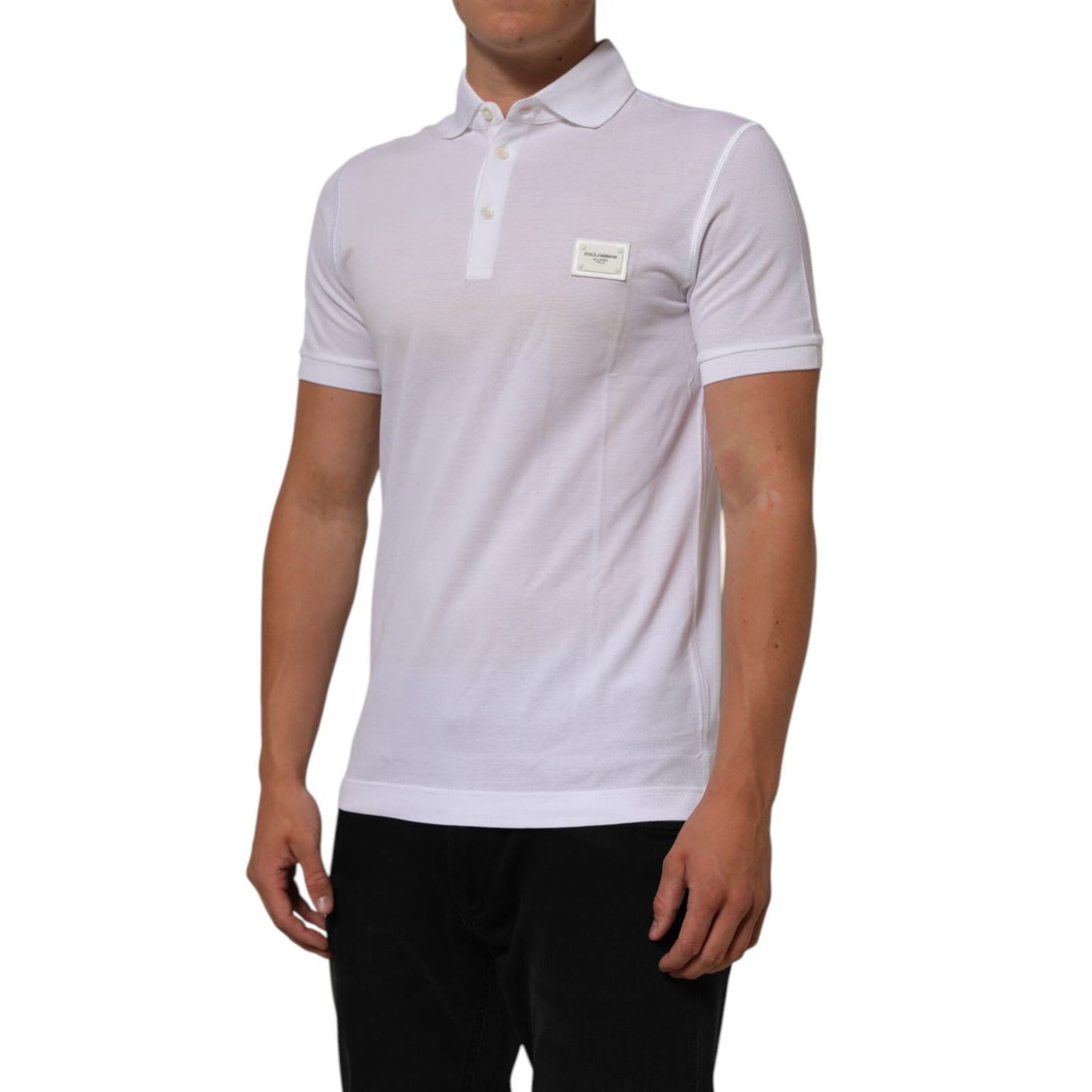 Dolce & Gabbana White Collared Short Sleeves Polo Men T-shirt