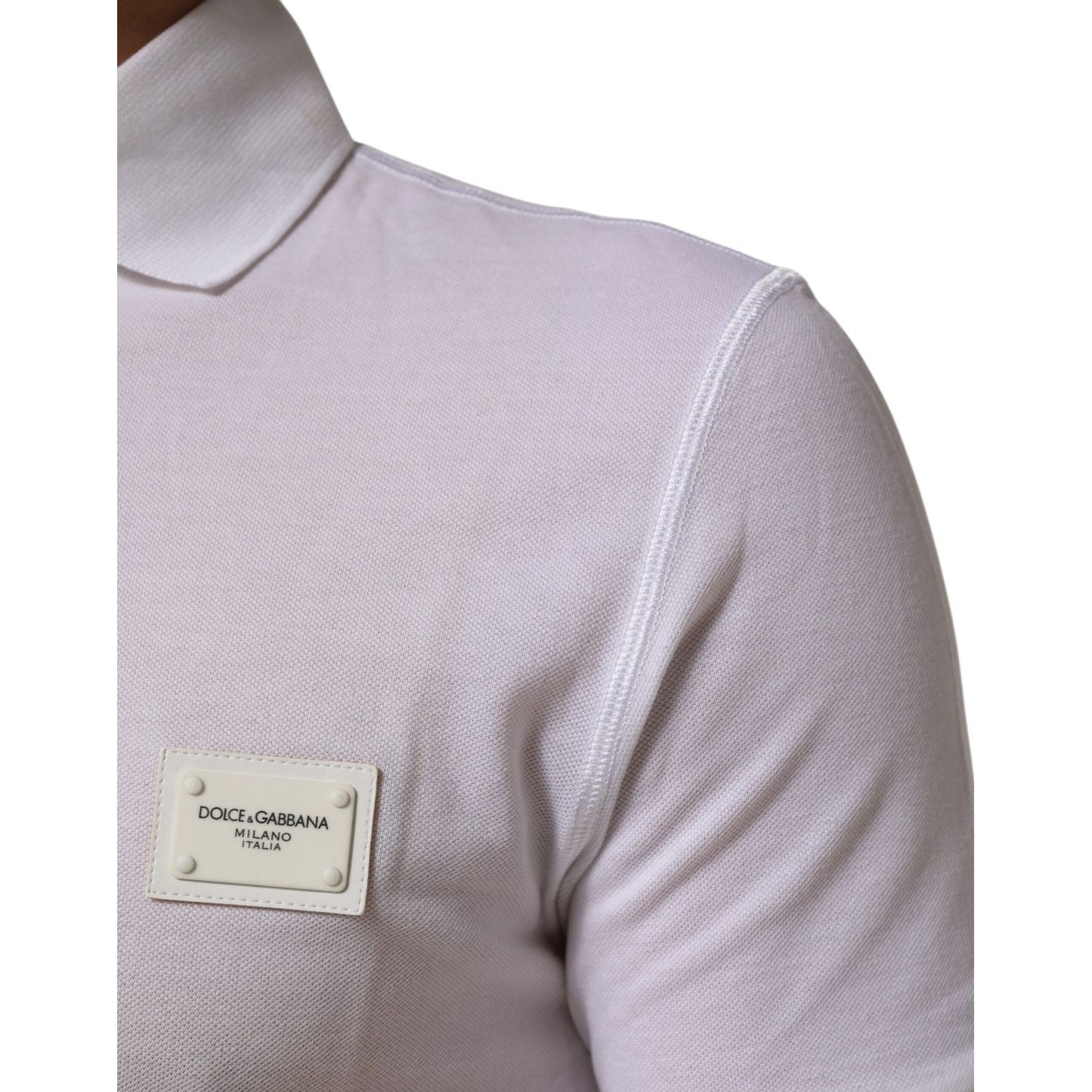 Dolce & Gabbana White Collared Short Sleeves Polo Men T-shirt