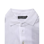Dolce & Gabbana White Collared Short Sleeves Polo Men T-shirt