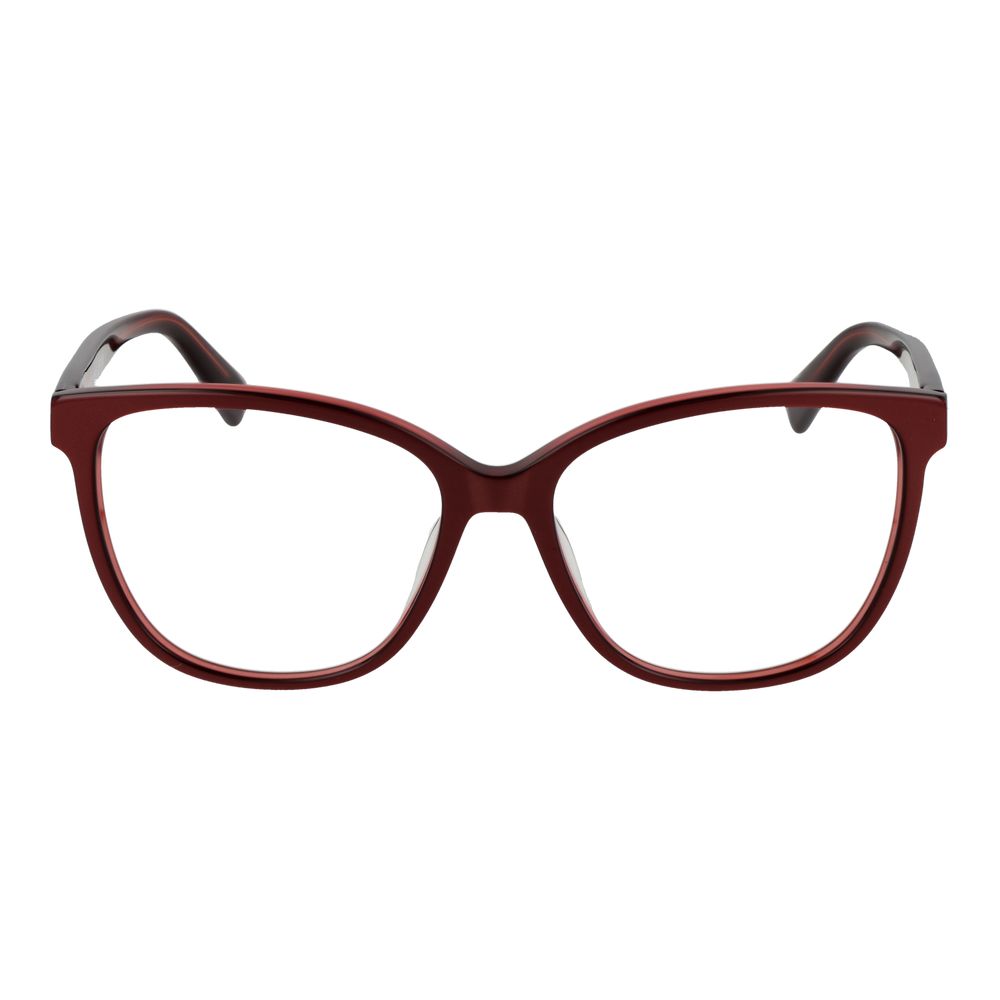 Longchamp Red Women Glasses Frame, butterfly style, acetate full-rim, size 53-15-140, demo lenses included.