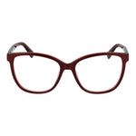Longchamp Red Women Glasses Frame, butterfly style, acetate full-rim, size 53-15-140, demo lenses included.
