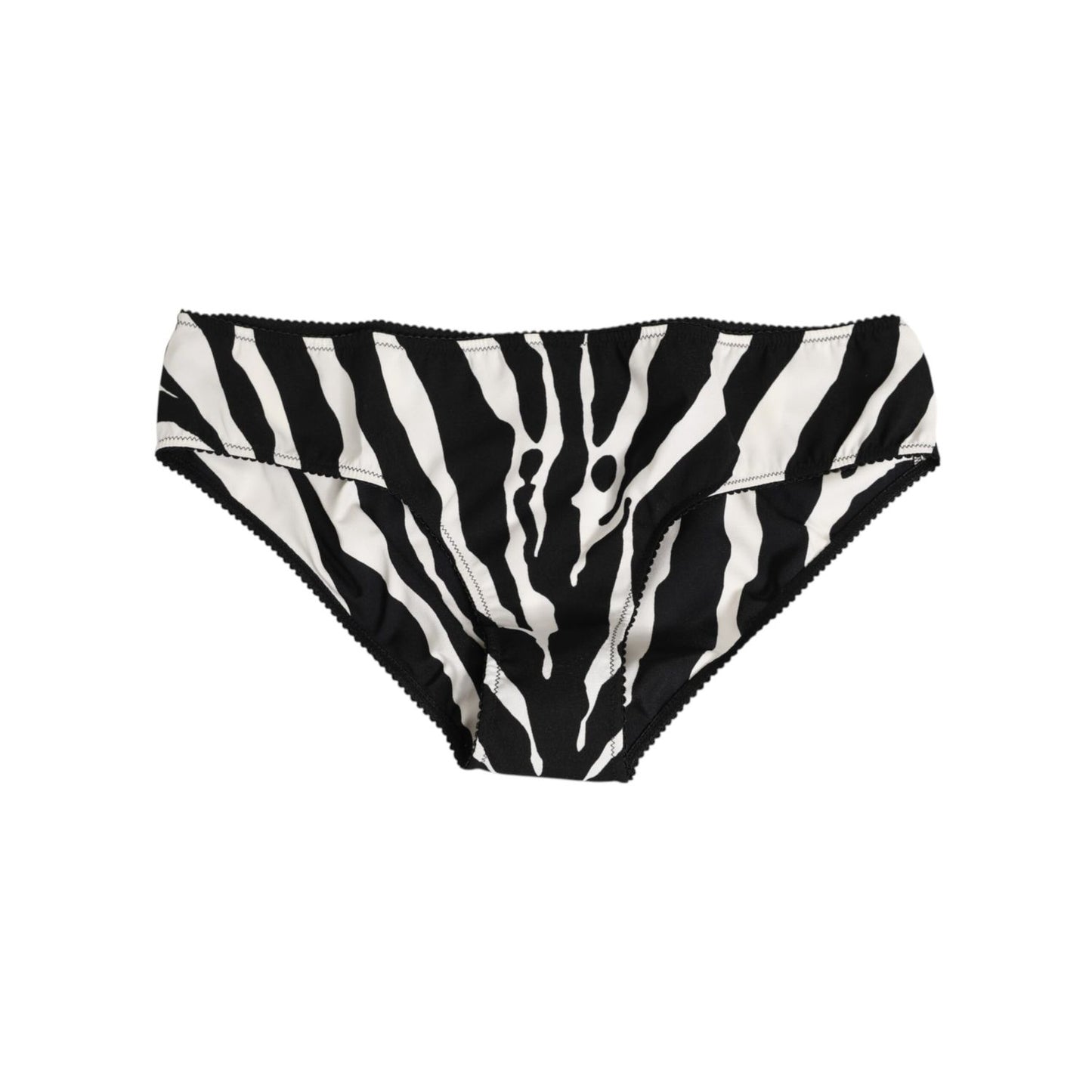 Dolce & Gabbana Black White Zebra Print Slip Briefs Underwear